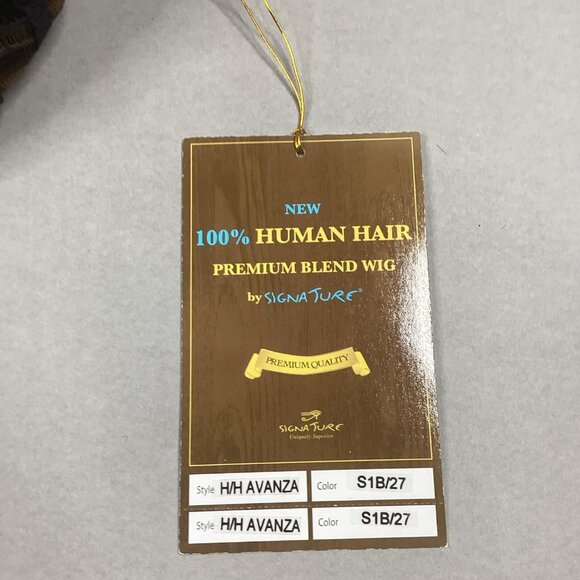 H/H Avanza Short Straight #S1B/27 Black Blonde 100% Human Hair Blend Full Wig - Picture 8 of 9